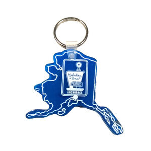 Holiday Inn Anchorage Alaska Blue Rubber Vintage Collectable Keychain